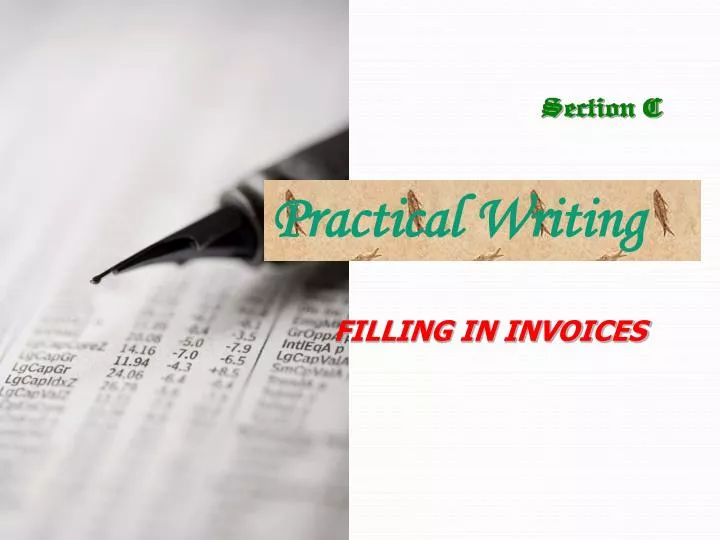 filling in invoices
