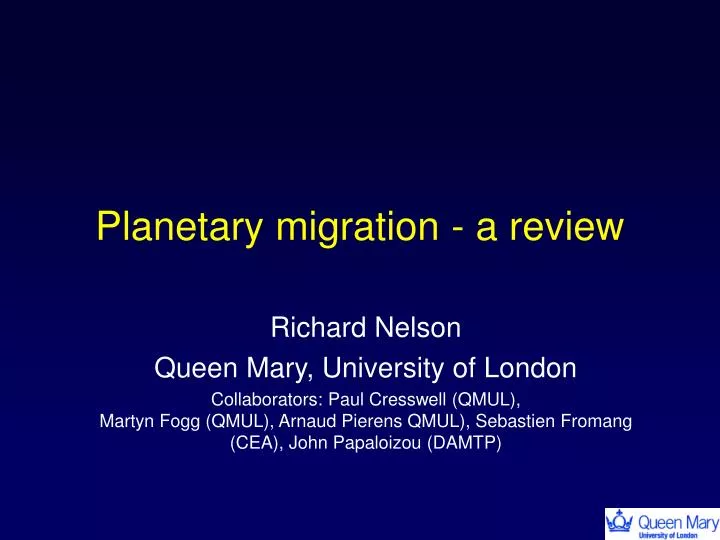 planetary migration a review