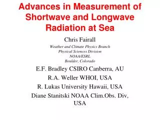 Advances in Measurement of Shortwave and Longwave Radiation at Sea