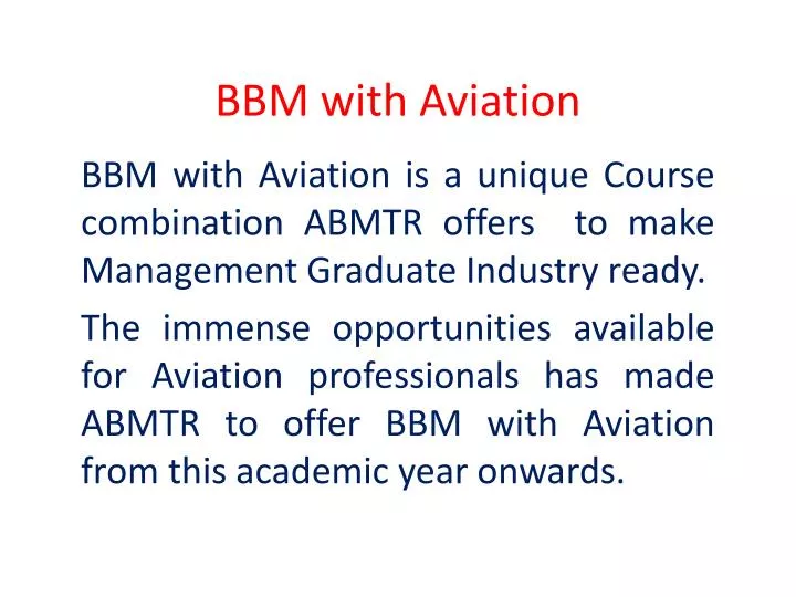 bbm with aviation