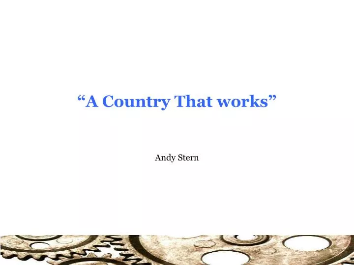 a country that works