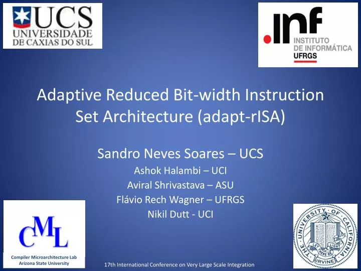 adaptive reduced bit width instruction set architecture adapt risa