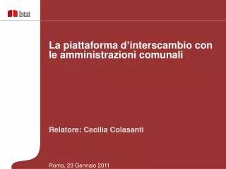 Relatore: Cecilia Colasanti