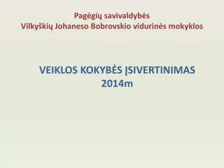 Pagėgių savivaldybės Vilkyškių Johaneso Bobrovskio vidurinės mokyklos