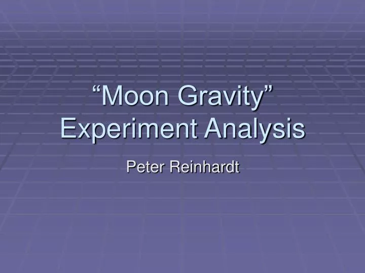 moon gravity experiment analysis