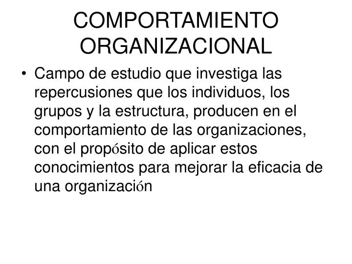 comportamiento organizacional