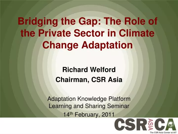 bridging the gap the role of the private sector in climate change adaptation