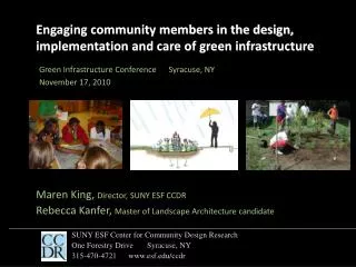 Engaging community members in the design, implementation and care of green infrastructure
