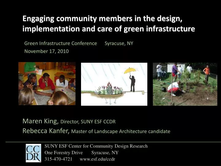 engaging community members in the design implementation and care of green infrastructure