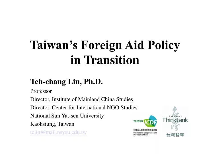 taiwan s foreign aid policy in transition