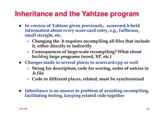 Inheritance and the Yahtzee program