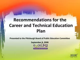 Recommendations for the Career and Technical Education Plan