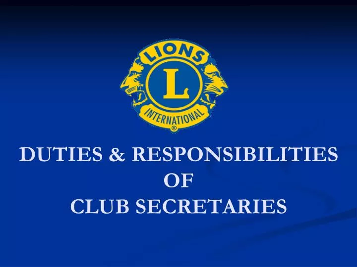 duties responsibilities of club secretaries