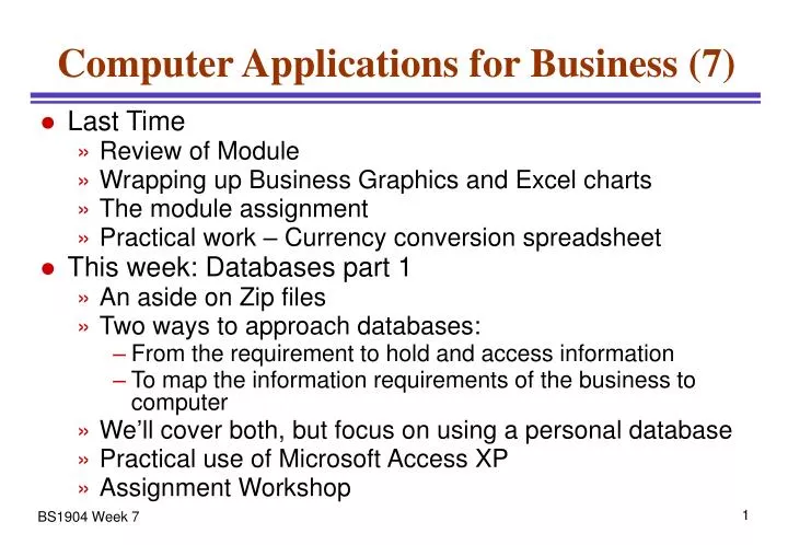 computer applications for business 7