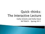 Enhancing Student Engagement through Quick-Thinks: Active Learning Strategies - slide 1