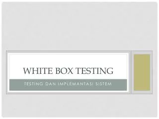 WHITE BOX TESTING