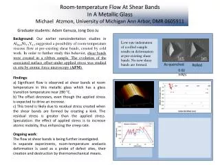 Room-temperature Flow At Shear Bands In A Metallic Glass