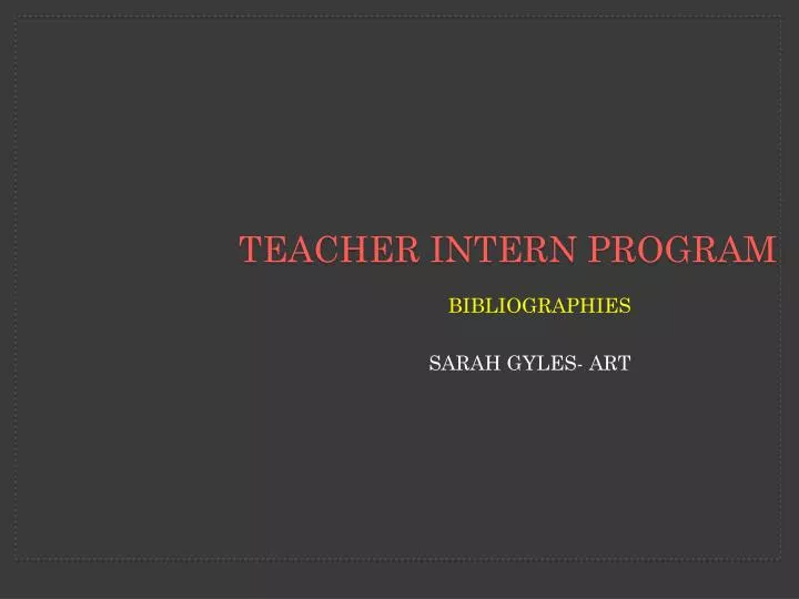 teacher intern program