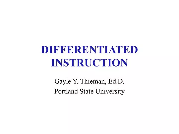 differentiated instruction