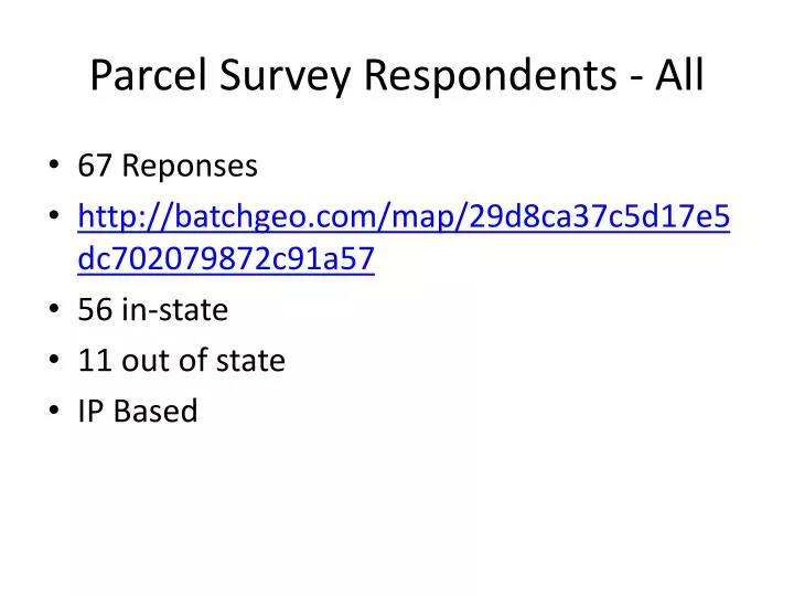 parcel survey respondents all