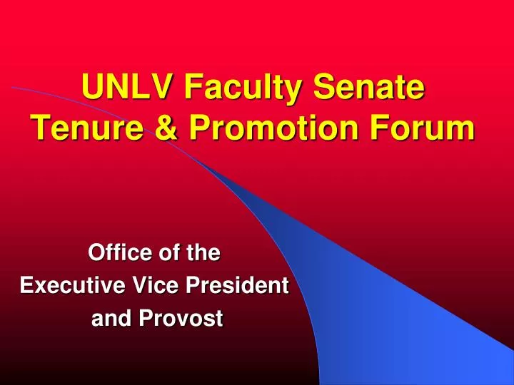 unlv faculty senate tenure promotion forum