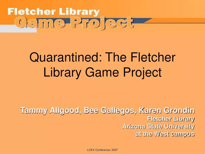 quarantined the fletcher library game project