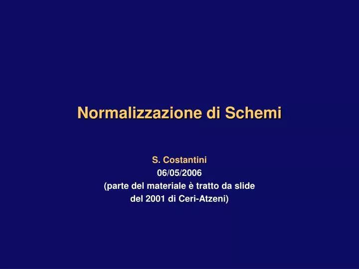 normalizzazione di schemi