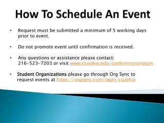 How To Schedule An Event