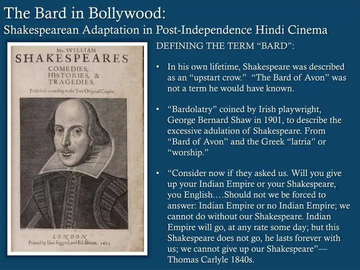 the bard in bollywood shakespearean adaptation in post independence hindi cinema