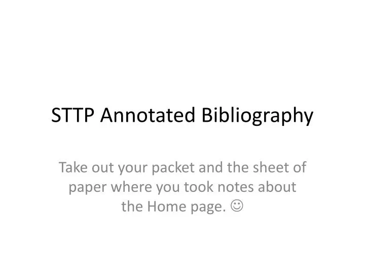 sttp annotated bibliography