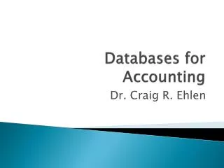 Databases for Accounting
