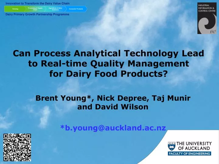 can process analytical technology lead to real time quality management for dairy food products