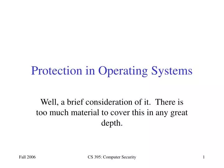 protection in operating systems