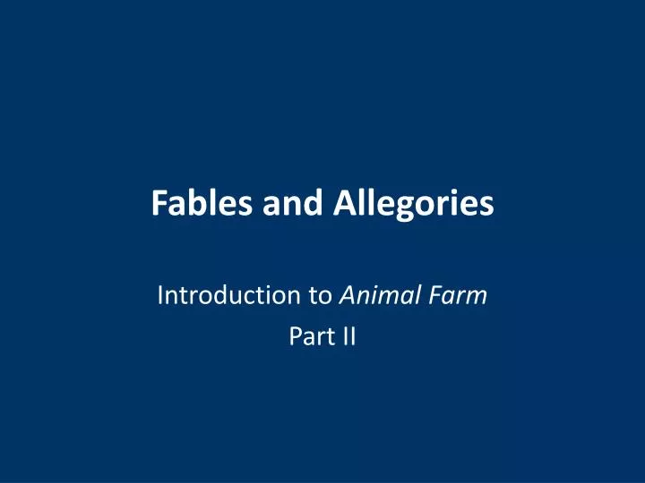 fables and allegories