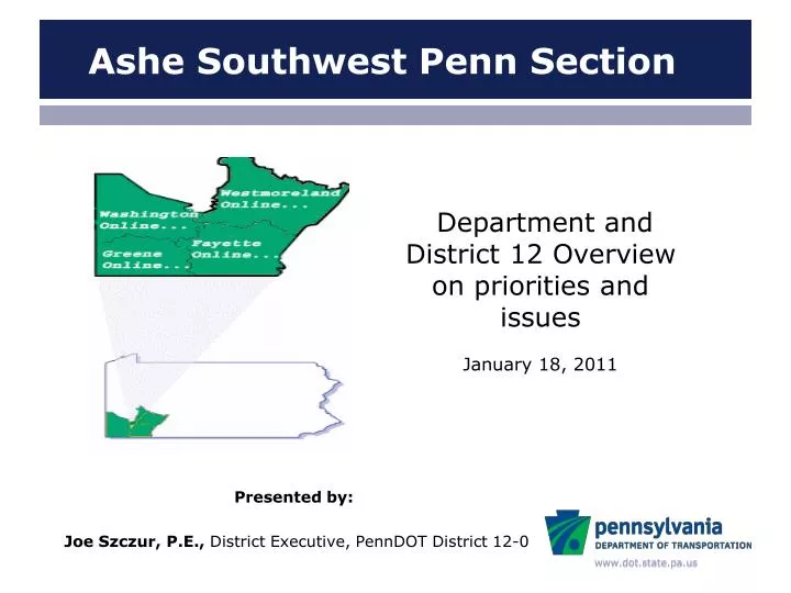 department and district 12 overview on priorities and issues january 18 2011