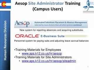 Aesop Site Administrator Training (Campus Users)