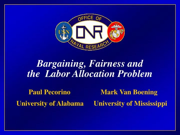 bargaining fairness and the labor allocation problem