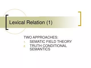 Lexical Relation (1)