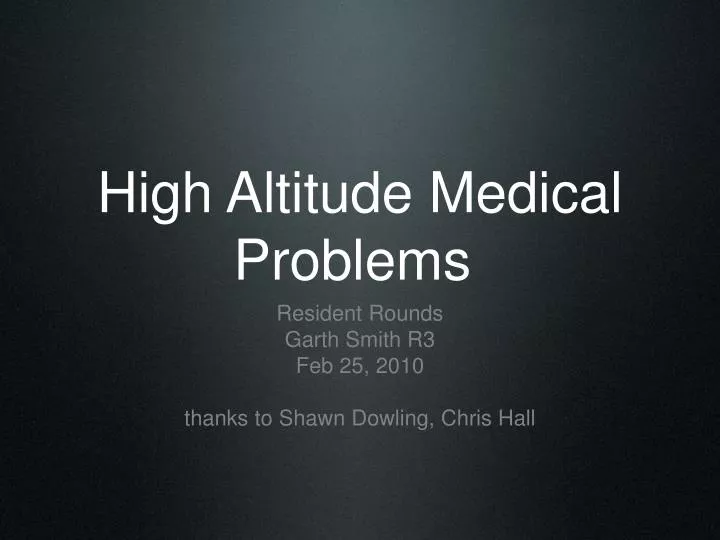 high altitude medical problems