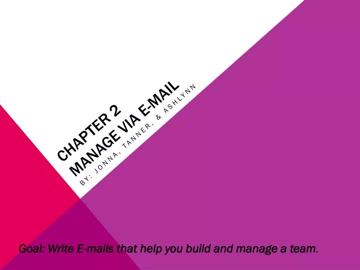 chapter 2 manage via e mail