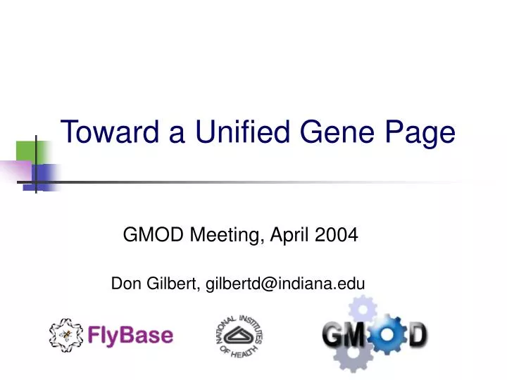 toward a unified gene page