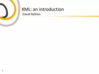 XML: an introduction
