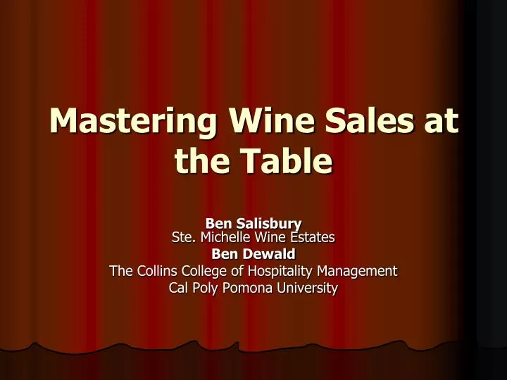 mastering wine sales at the table