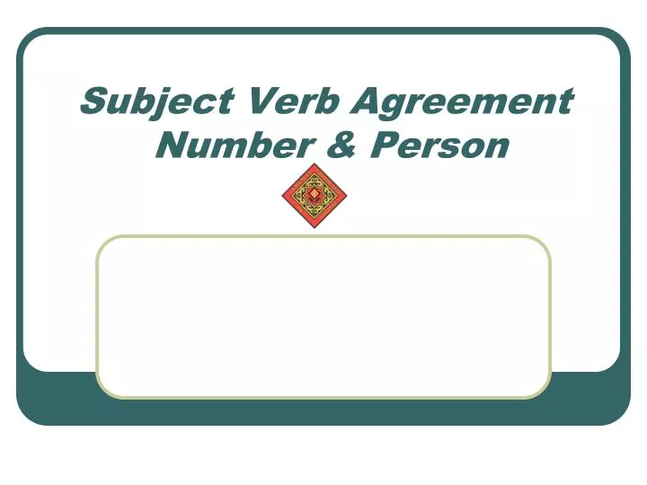subject verb agreement number person