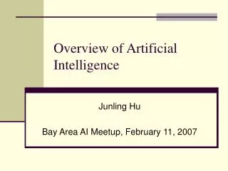 Overview of Artificial Intelligence
