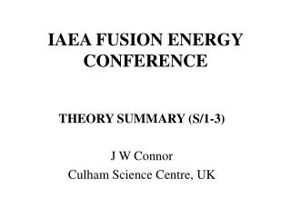 IAEA FUSION ENERGY CONFERENCE