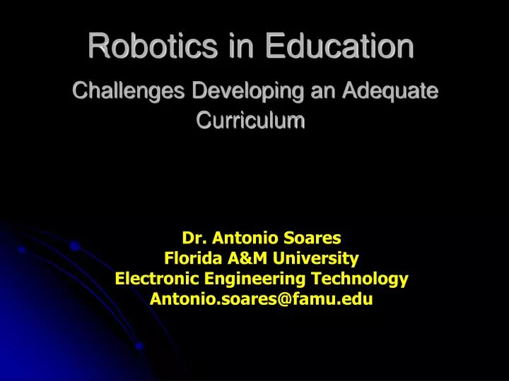 robotics in education challenges developing an adequate curriculum