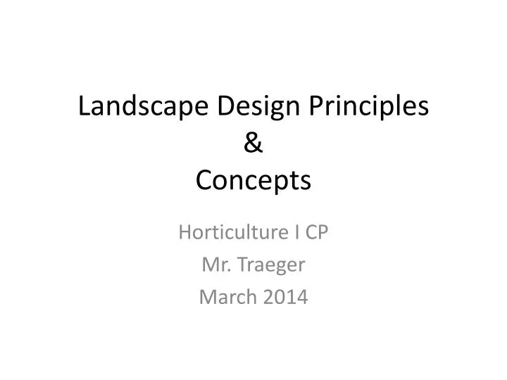 landscape design principles concepts