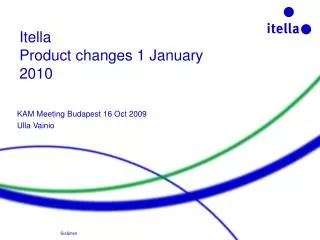 Itella Product changes 1 January 2010