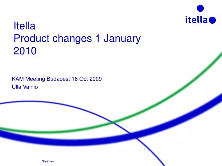 itella product changes 1 january 2010